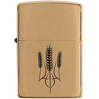 Зажигалка Zippo 204B Ukr Kolos CLASSIC brushed brass