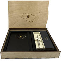 Подарочный набор Коробка + Шариковая ручка Parker JOTTER 17 16132_T212b + Еженедельник Brunnen 2024 А5 черный