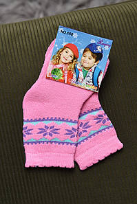 Шкарпетки дитячі махрові для дівчинки рожевого кольору р.4-5 167901P