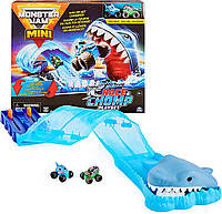 Hot Wheels Monster Jam Mini Megalodon трек атаки акули та два мініджипи 6060718 Race and Chomp