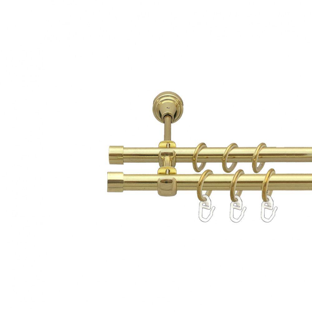 Карниз Orvit Заглушка металевий дворядний відкритий гладка труба кільце металеве Золото 16\16 мм 200 см (00-00014208), фото 1