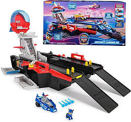 Ігровий набір Paw Patrol Mighty Movie Aircraft Carrier HQ with Chase Action Figure and Mighty Pups Cruiser