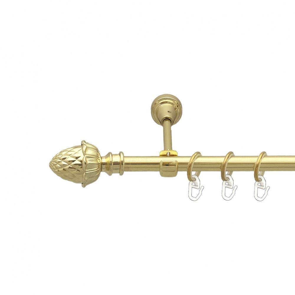 Карниз Orvit Цинара металевий однорядний відкритий гладка труба кільце металеве Золото 16 мм 200 см (00-00014160), фото 1