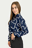 Жіноча сорочка з принтом Finn Flare FBC11056-101 синя S, фото 5