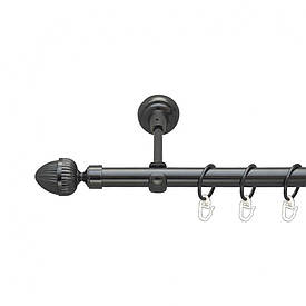 Карниз Orvit Одеон металевий однорядний відкритий гладка труба кільце металеве Онікс 19 мм 160 см (00-00014825)