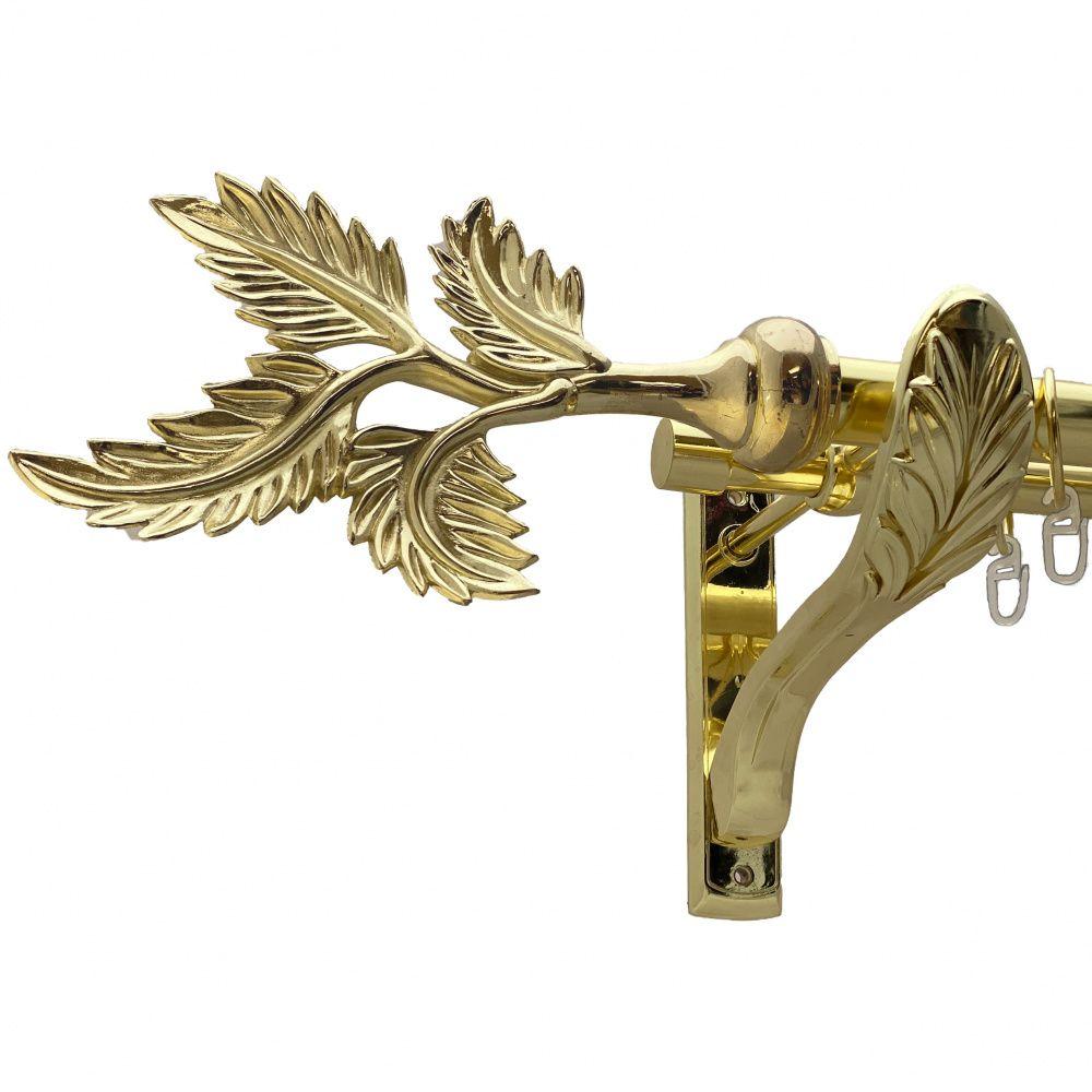 Карниз Orvit Папороть металевий дворядний ретро гладка труба кільце металеве Золото 25\19 мм 160 см (00-00009722), фото 1