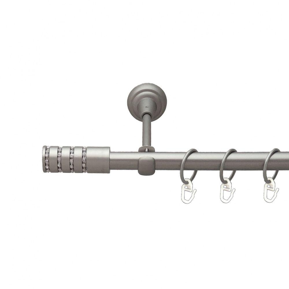 Карниз Orvit Барамелла металевий однорядний відкритий гладка труба кільце металеве Сатин 19 мм 240 см (6306924), фото 1