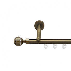 Карниз Orvit Аркадія металевий однорядний циліндр+профіль (16 см) профільна труба  Антик 19 мм 400 см (00-00013448)