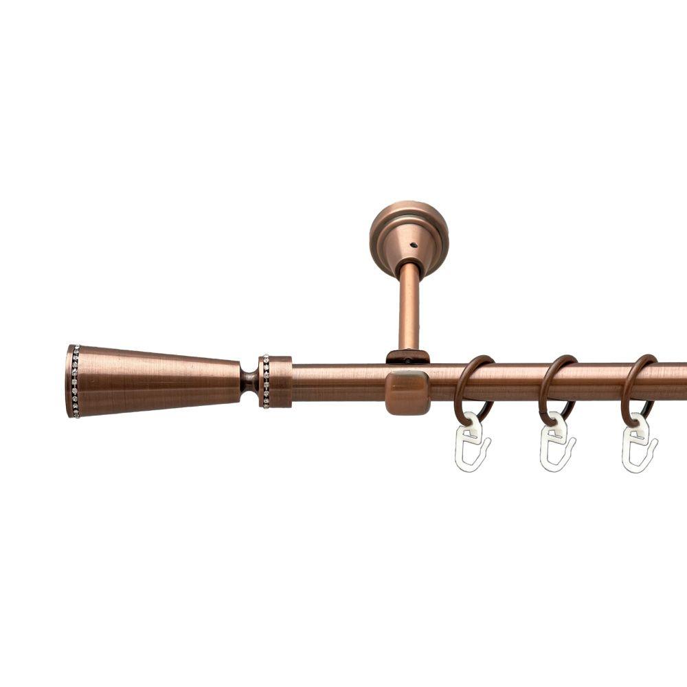 Карниз Orvit Меркурія металевий однорядний відкритий гладка труба кільце металеве Мідь 16 мм 120 см (00-00019370), фото 1