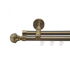 Карниз Orvit Бостон металевий дворядний реверсивний профільна труба  Антик 19\19 мм 400 см (7219304)