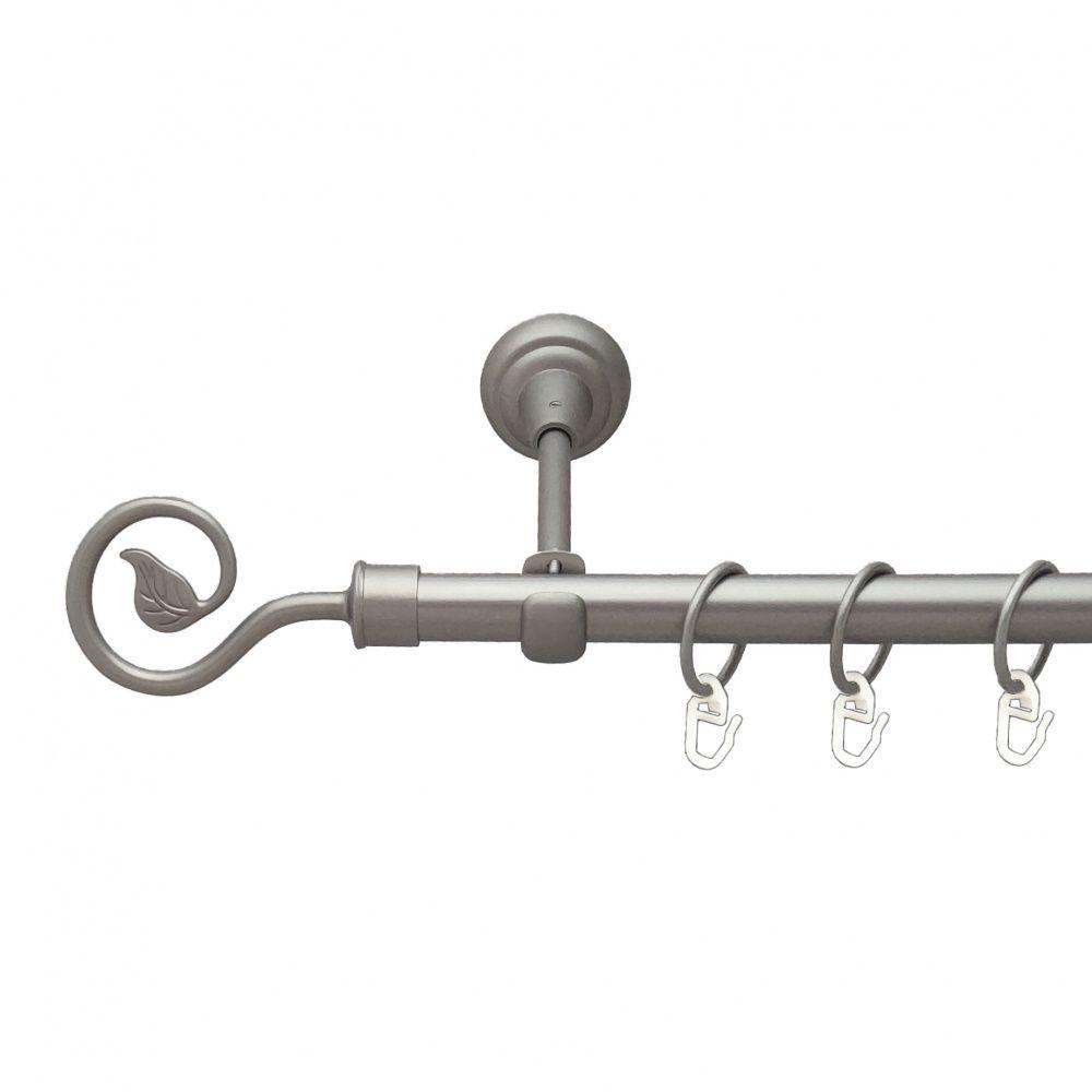 Карниз Orvit Лукка металевий однорядний відкритий гладка труба кільце металеве Сатин 19 мм 300 см (6306957), фото 1