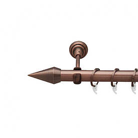 Карниз Orvit Конео металевий однорядний відкритий гладка труба кільце фасонне металеве  Мідь 25 мм 140 см (6947887)