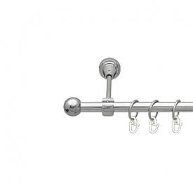 Карниз Orvit Куля Болонь металевий однорядний відкритий гладка труба кільце металеве Хром 16 мм 160 см (7387655)