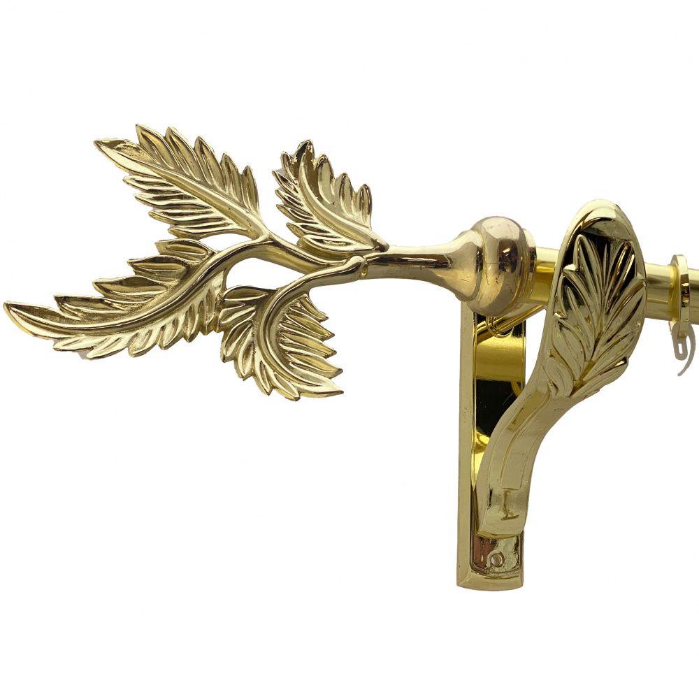 Карниз Orvit Папороть металевий однорядний ретро гладка труба кільце фасонне металеве  Золото 25 мм 200 см (00-00009832), фото 1