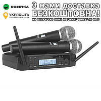 UHF 600-635 МГц беспроводная Радиосистема на два микрофона