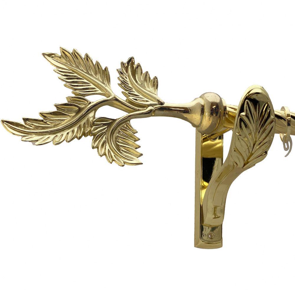 Карниз Orvit Папороть металевий однорядний ретро скручена труба кільце фасонне металеве  Золото 25 мм 200 см (00-00010856), фото 1