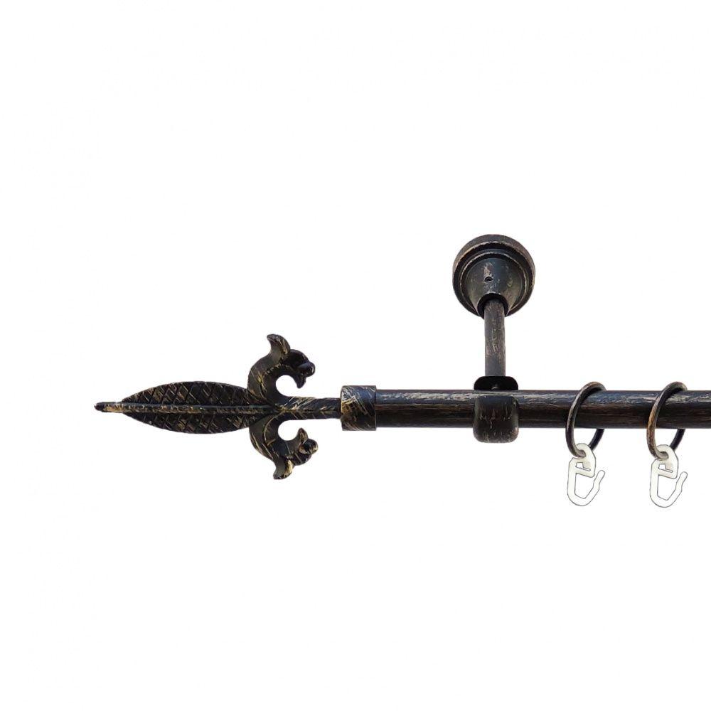 Карниз Orvit Генуя металевий однорядний відкритий гладка труба кільце металеве Чорне Золото 16 мм 240 см (5467966), фото 1