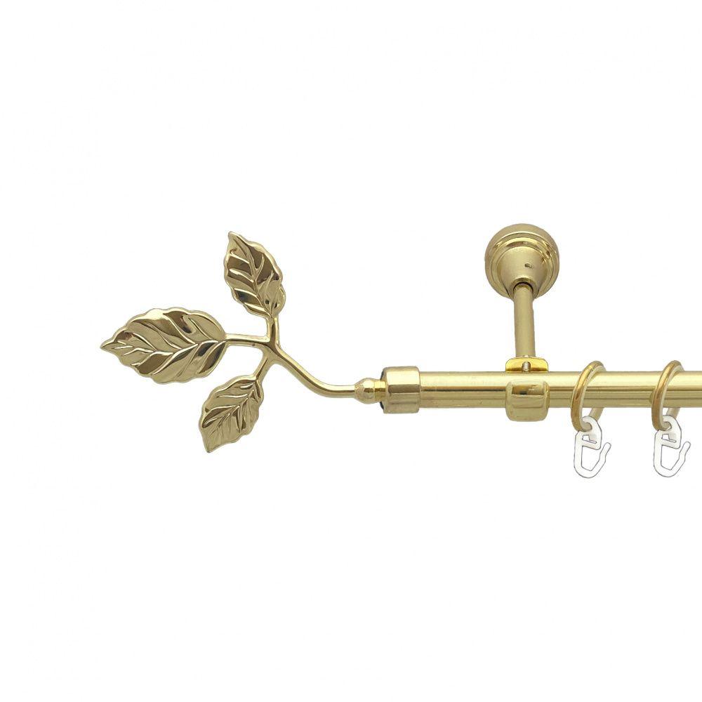 Карниз Orvit Тоскана металевий однорядний відкритий гладка труба кільце металеве Золото 16 мм 200 см (00-00014144), фото 1