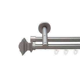 Карниз Orvit Борджеза металевий дворядний реверсивний профільна труба  Сатин 19\19 мм 400 см (6300806)