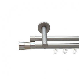 Карниз Orvit Валео V2 металевий дворядний реверсивний профільна труба  Сатин 19\19 мм 400 см (6300811)