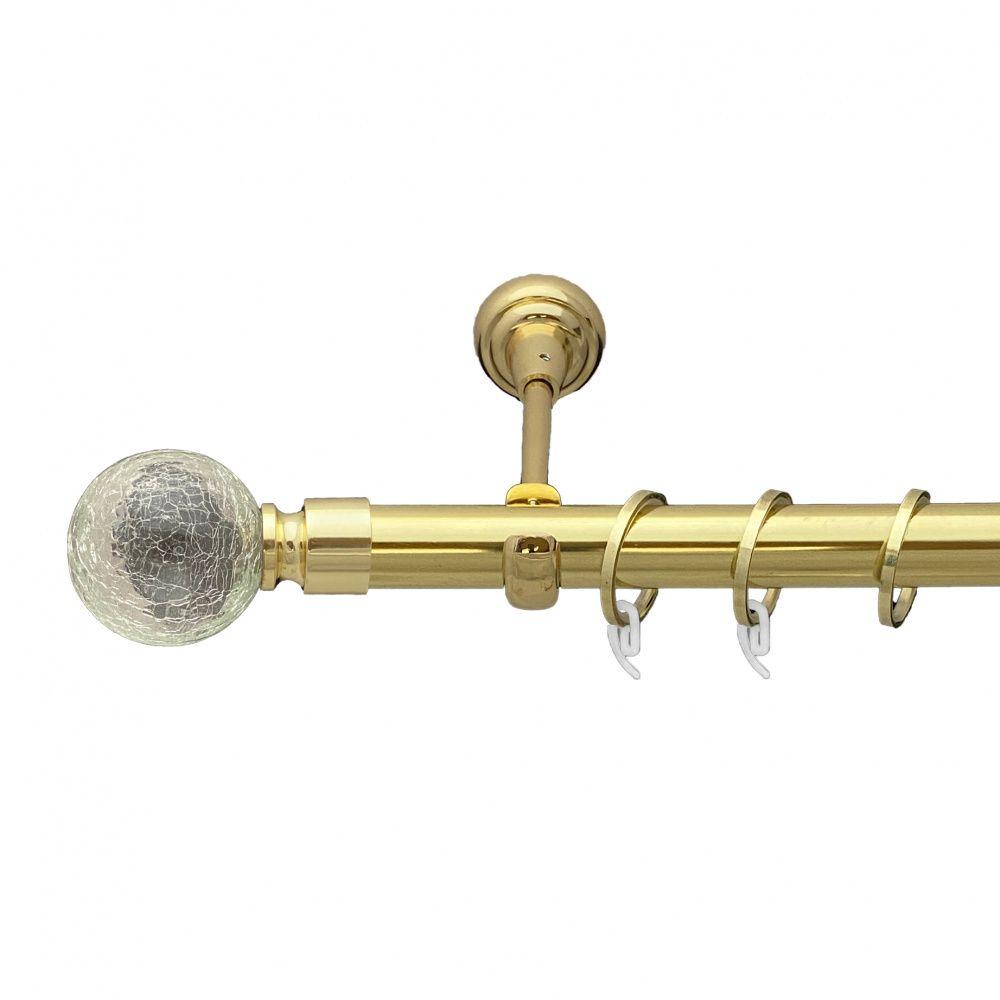 Карниз Orvit Сепія металевий однорядний відкритий гладка труба кільце фасонне металеве  Золото 25 мм 240 см (7035288), фото 1