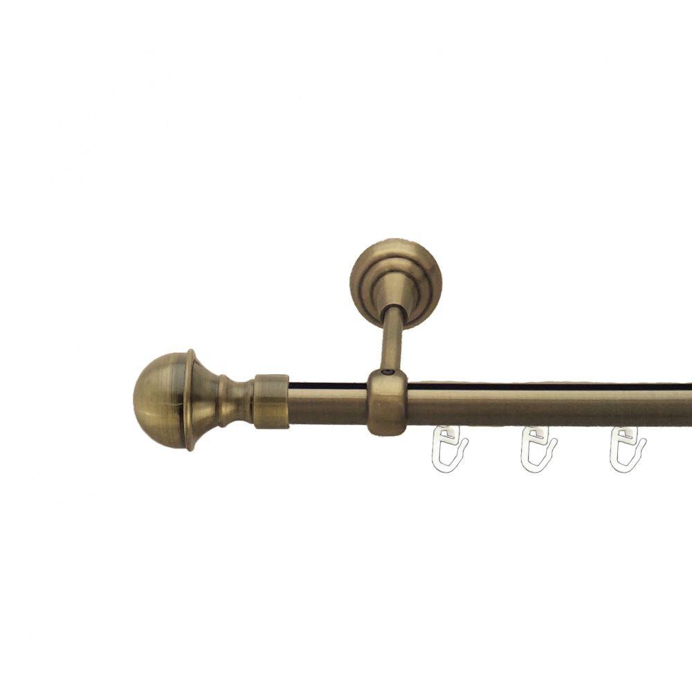 Карниз Orvit Бостон металевий однорядний відкритий+профіль профільна труба Антик 19 мм 240 см (7222570), фото 1