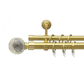 Карниз Orvit Сепія металевий дворядний відкритий гладка труба кільце фасонне металеве  Золото 25\19 мм 300 см (7035582)