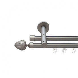 Карниз Orvit Одеон металевий дворядний реверсивний профільна труба  Сатин 19\19 мм 400 см (6300856)