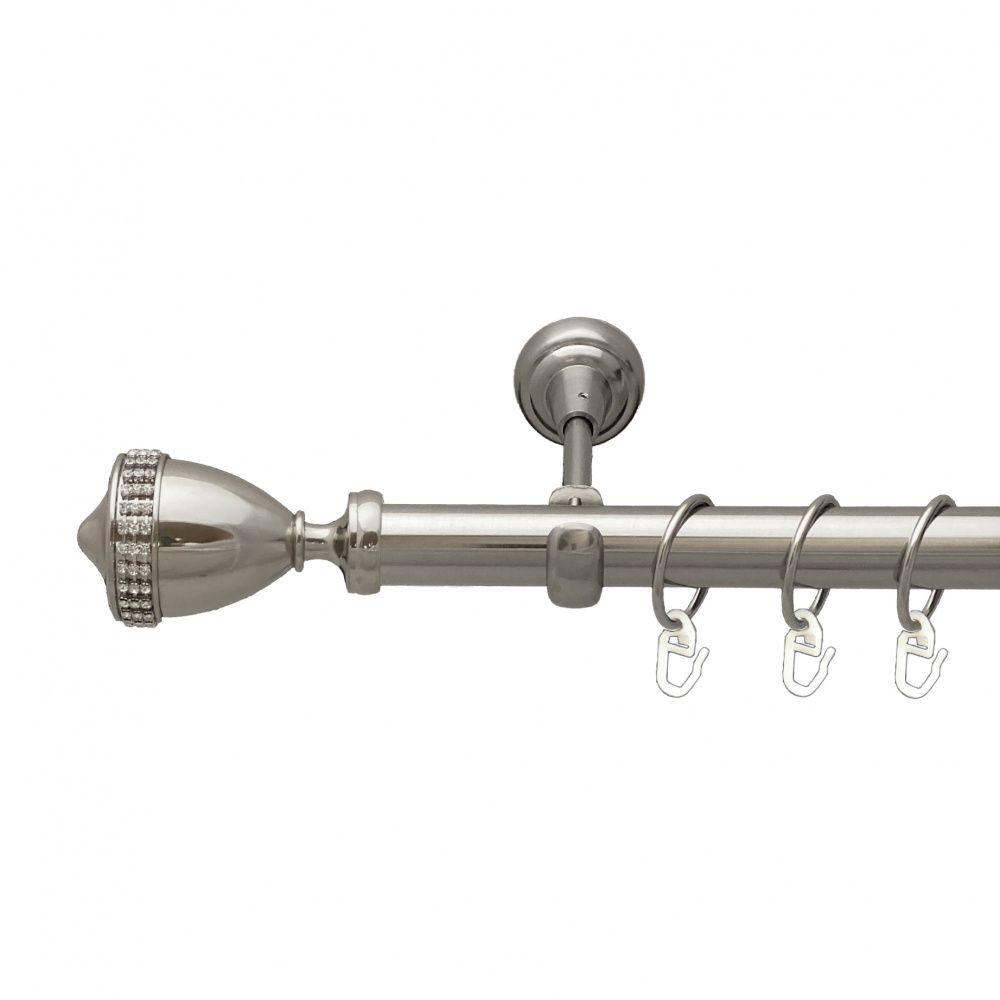 Карниз Orvit Етернія металевий однорядний відкритий гладка труба кільце металеве Нержавіюча Сталь 25 мм 240 см (7074837), фото 1