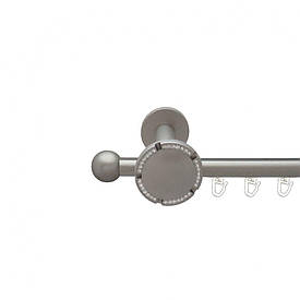 Карниз Orvit Куля Болонь металевий однорядний розета реверс фламо профільна труба  Сатин 19 мм 400 см (6300237)