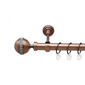 Карниз Orvit Авея металевий однорядний відкритий гладка труба кільце металеве Мідь 25 мм 180 см (00-00012426)