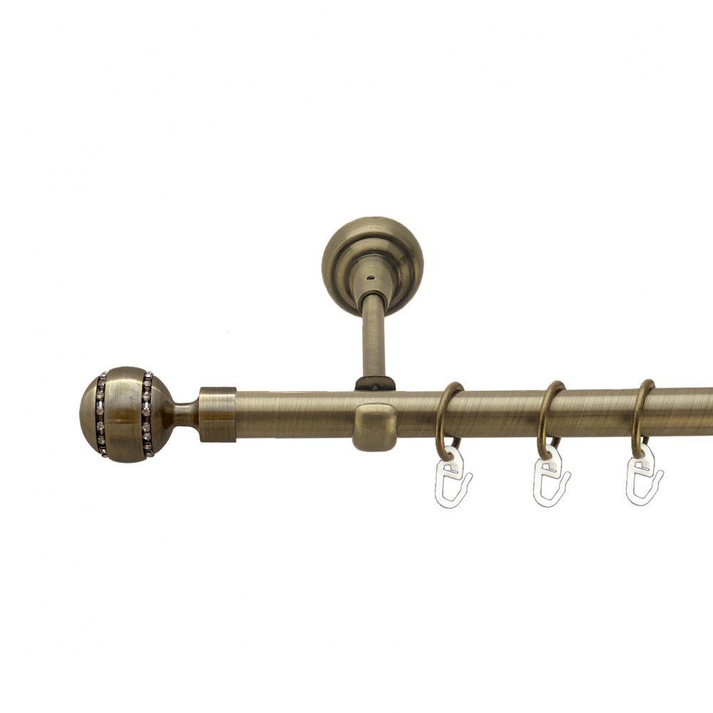 Карниз Orvit Аркадія металевий однорядний відкритий гладка труба кільце металеве Антик 19 мм 300 см (00-00013279), фото 1