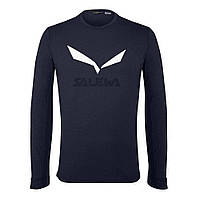 Футболка Salewa Solidlogo Dry L/S Tee Mns мужская 3966 M синяя