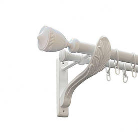 Карниз Orvit Афіна металевий дворядний ретро гладка труба кільце металеве Арктіс 25\19 мм 300 см (00-00010445)