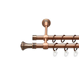 Карниз Orvit Кастелла металевий дворядний литий гладка труба кільце металеве Мідь 16\16 мм 280 см (00-00019585)
