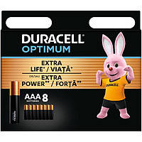 Лужні батарейки Duracell Optimum AAA 1.5В LR6 8 шт