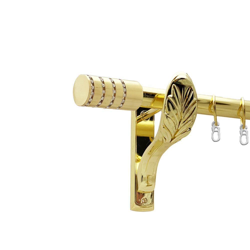 Карниз Orvit Барамелла металевий однорядний ретро гладка труба кільце металеве Золото 25 мм 200 см (00-00021704), фото 1