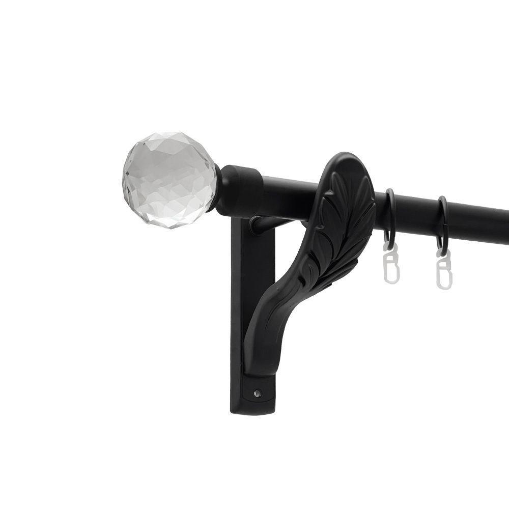 Карниз Orvit Люміера металевий однорядний ретро гладка труба кільце металеве Чорний Оксамит 25 мм 240 см (00-00021401), фото 1