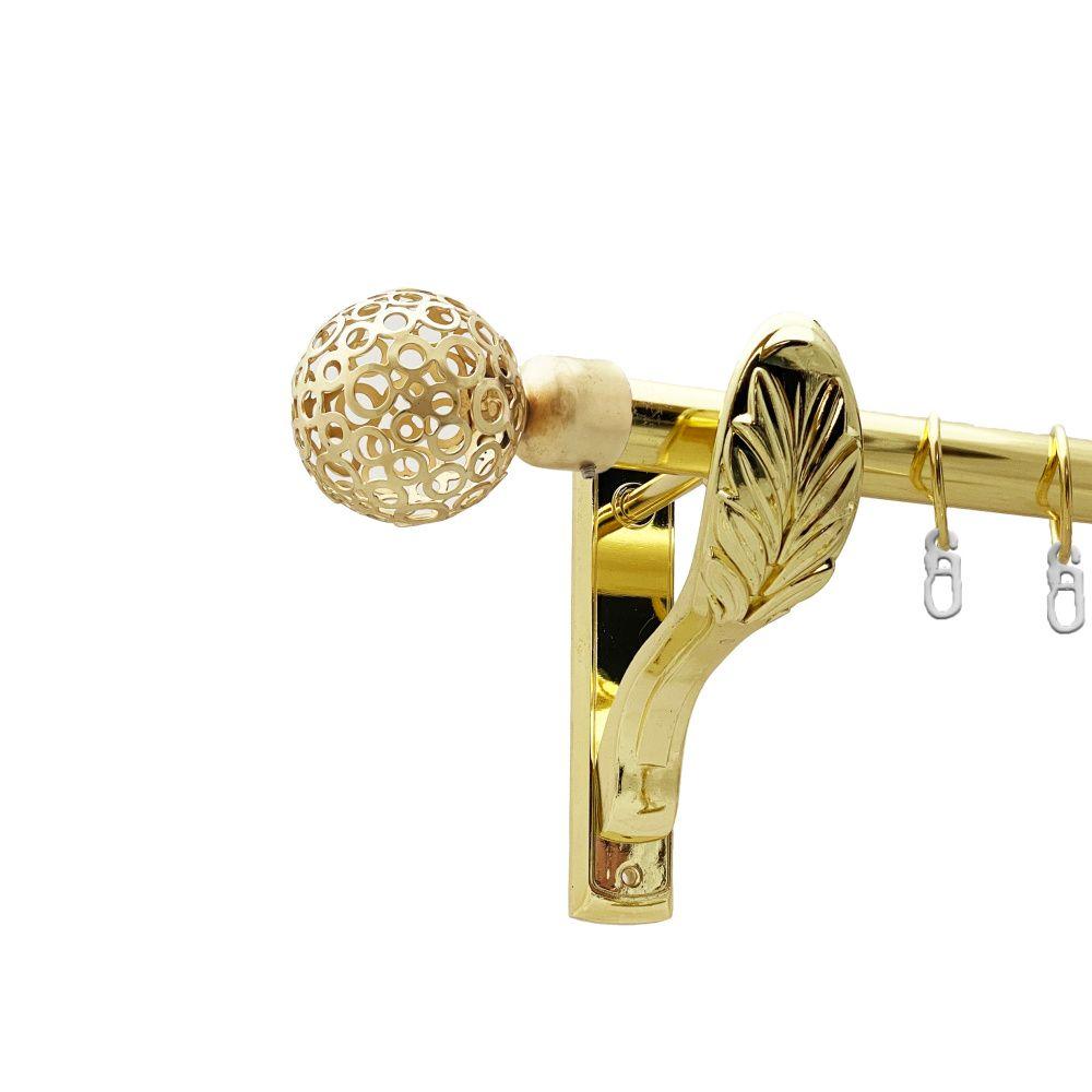 Карниз Orvit Савона металевий однорядний ретро гладка труба кільце металеве Золото 25 мм 160 см (00-00021707), фото 1