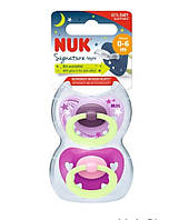 Пустушки Nuk Signature Night Girl 0-6 міс,2 шт