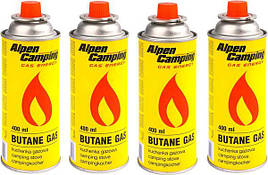 Газ у цанговому балоні 227 г Alpen Camping, газовий балон (Польща) 400 мл
