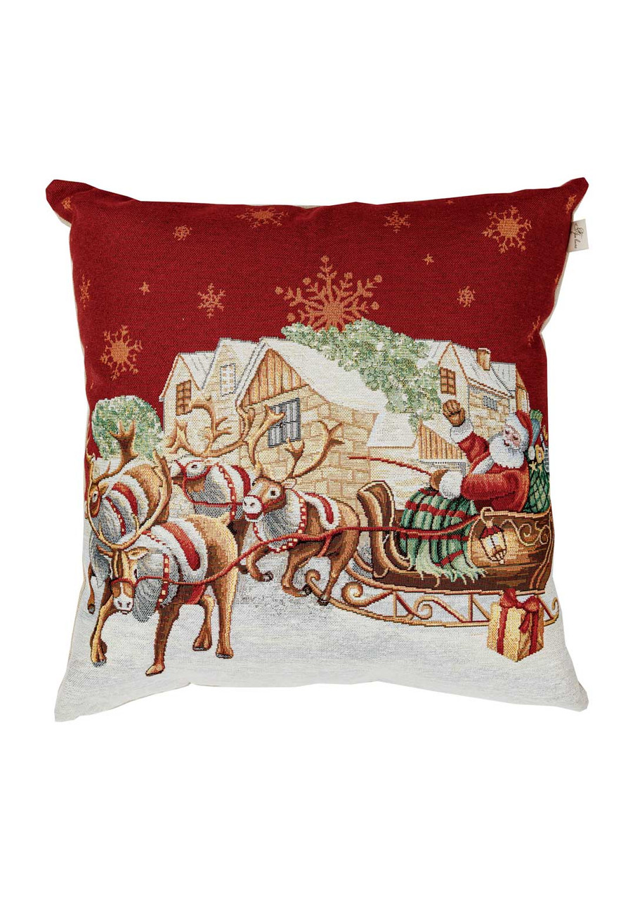 Наволочка Новорічна на подушку 45х45 см, гобелен, фото 1