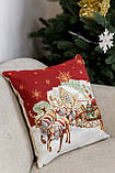 Наволочка Новорічна на подушку 45х45 см, гобелен, фото 2