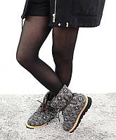 Сапоги дутики зимние женские серые Louis Vuitton Pillow Boots. Модные ботинки на зиму Луи Виттон
