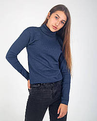 Гольф універсальний, горловина відворот/стійка М Л ХЛ 2ХЛ рібана з начосом ТЕМНО-СИНІЙ