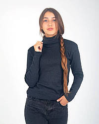 Гольф універсальний, горловина відворот/стійка М Л ХЛ 2ХЛ рібана з начосом АНТРАЦИТ