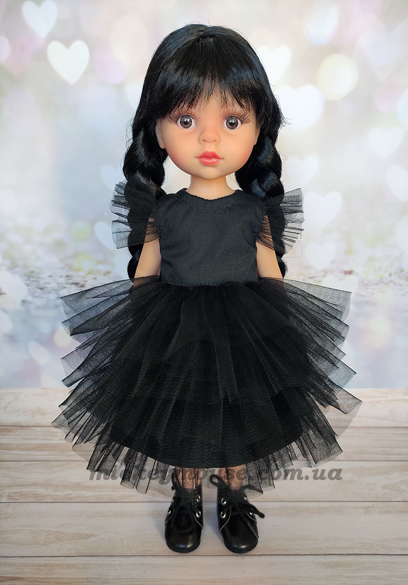 Лялька Паола Рейна Венсредей Аддамс із гардеробом одягу 32 см Paola Reina wednesday addams