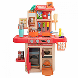 Дитяча ігрова кухня Spoko SP-60 з мийкою, посудом і продуктами, 42 предмети рожева, фото 2