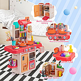 Дитяча ігрова кухня Spoko SP-60 з мийкою, посудом і продуктами, 42 предмети рожева, фото 5