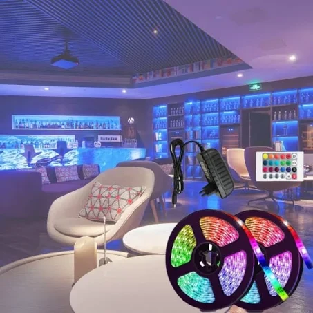Світлодіодна стрічка RGB 5050 з дистанційним керуванням та блоком живлення. Багатокольорова світлодіодна стрічка